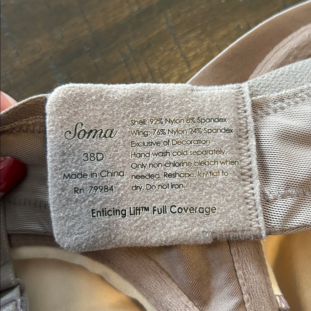 Soma Lace Bra in Taupe Size 38D - Picture 5 of 5